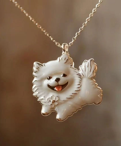 Collar único con colgante de sonrisa de animal de aleación de oro 