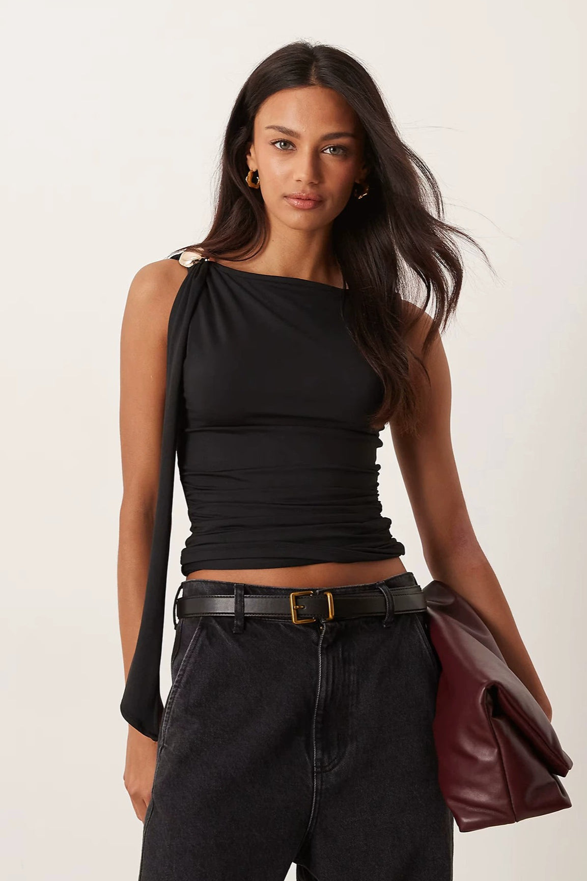 Minimal Asymmetrical Cropped Tank Top