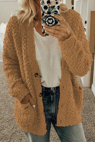 Prendas de abrigo de cuello redondo con parches lisos de estilo británico (10 colores) 