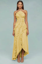 Ruched Halter Sexy Backless Maxi Dress