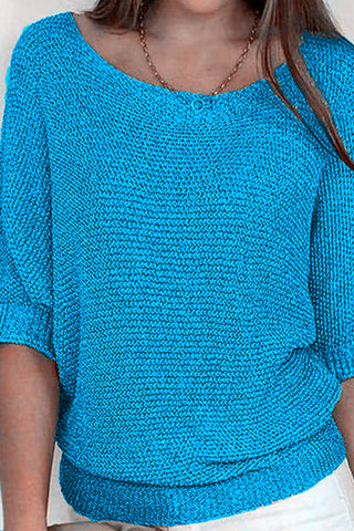 Suéter básico de punto Meridress con cuello redondo y mangas 3/4
