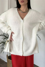 Plush V-Neck Cardigan