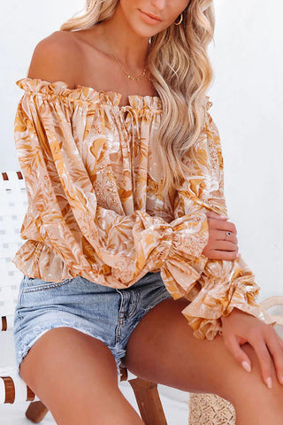 Blusa con hombros descubiertos y estampado Coastal Cove 