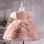 Vestido de fiesta para niña pequeña, vestido de princesa con diseño de pastel esponjoso para desfile de verano, comunión 