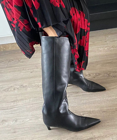 Mulberry Kunstleder Splicing Fashion Stiefel Spitzschuh 