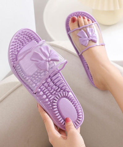 Pantuflas rosas cómodas para mujer con punta abierta 