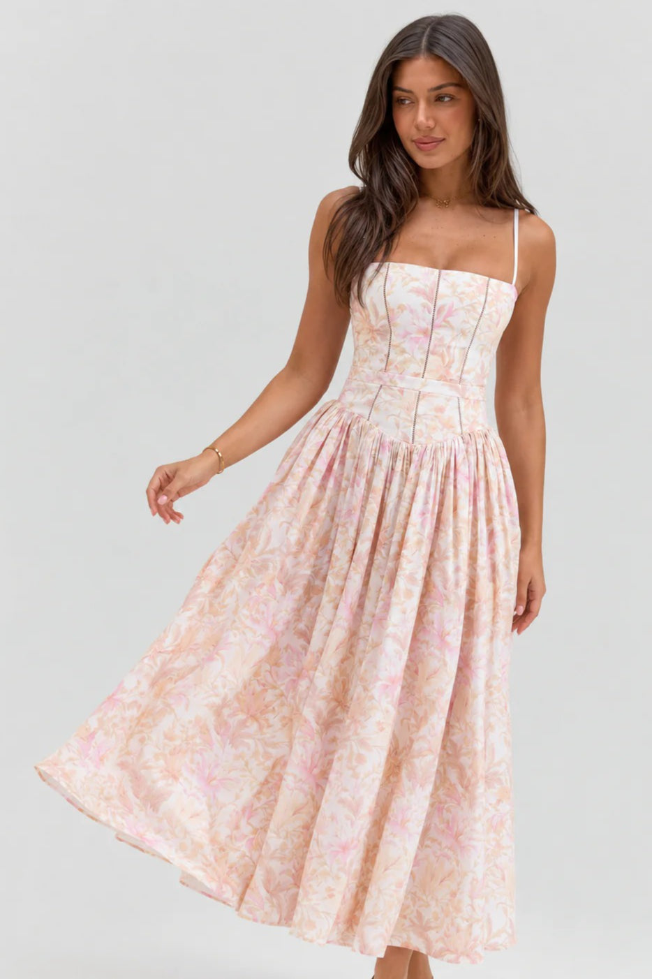 Sexy Floral Cami Bodycon Maxi Dress