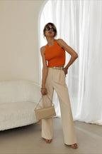 Solid Cropped Knit Top