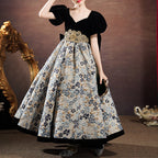 Kommunionkleid für Kleinkinder, Mädchen, Taufe, Retro-Print, große Schleife, Prinzessinnenkleid 
