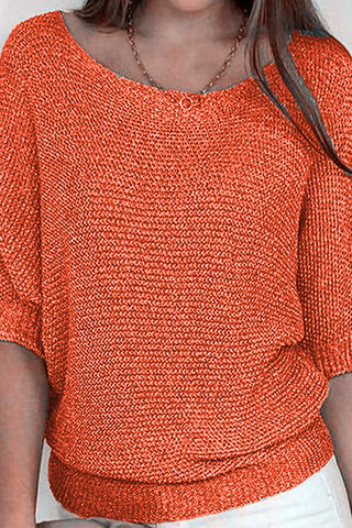 Suéter básico de punto Meridress con cuello redondo y mangas 3/4