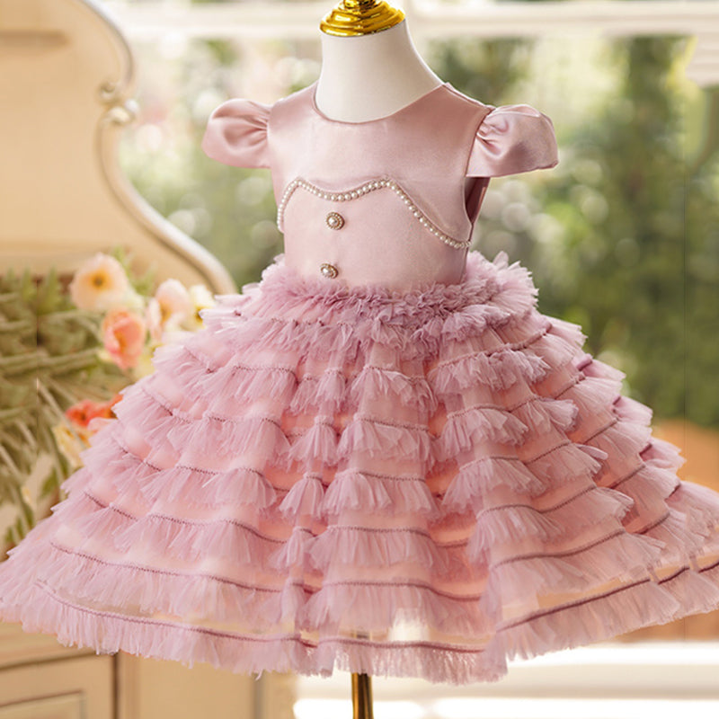 Vestidos elegantes de princesa para niñas pequeñas, vestido de primera comunión 