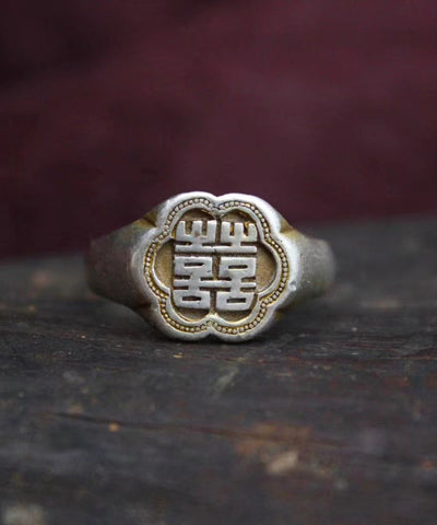 Chinese Style Silk Sterling Silver Rings