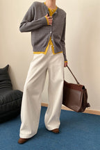 Contrast Panel Layering Cardigan
