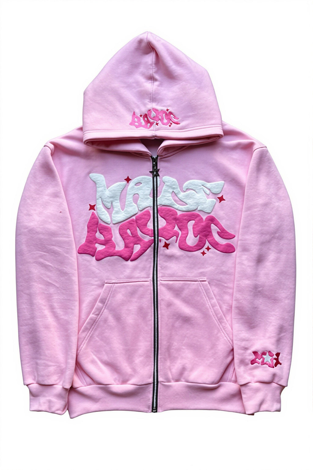 Gothic Punk Zip Print Loose Hoodie