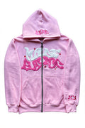 Gothic Punk Zip Print Loose Hoodie