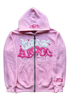 Gothic Punk Zip Print Loose Hoodie