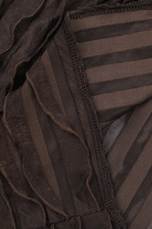 Ruffle Textured Sheer Layered Blouse