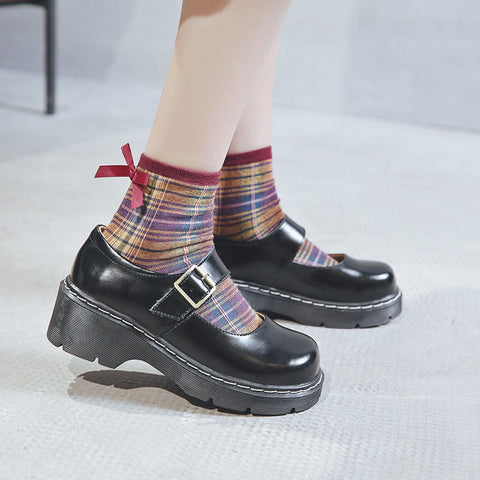 Neue Ankunft Japanischen Stil Vintage Schnalle Mary Janes Schuhe frauen Flachen Mund Casual Student Leder Schuhe Dicken Boden 