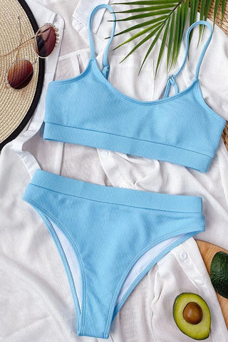Tankini morado con cuello en U bohemio de moda 