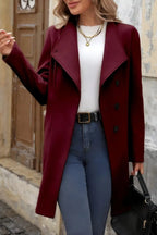 Wool Blend Mid-Length Single Breasted Coat