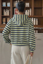 Striped Colorblock Pullover Hoodie