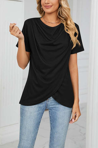 Camiseta cruzada con cuello vuelto Something Casual 