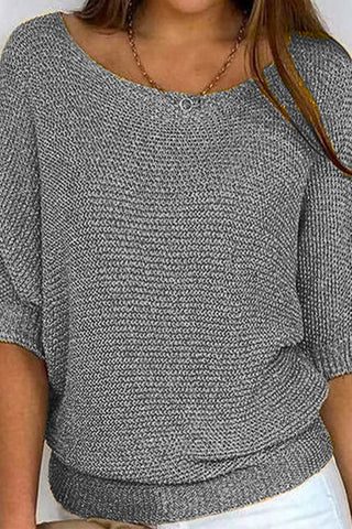 Suéter básico de punto Meridress con cuello redondo y mangas 3/4