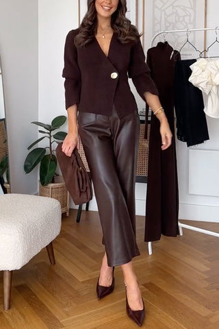 Cárdigan tipo suéter con cuello en V y botones de Meridress Chic