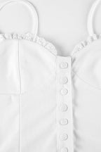 Solid Lace Patch Button Cami Top