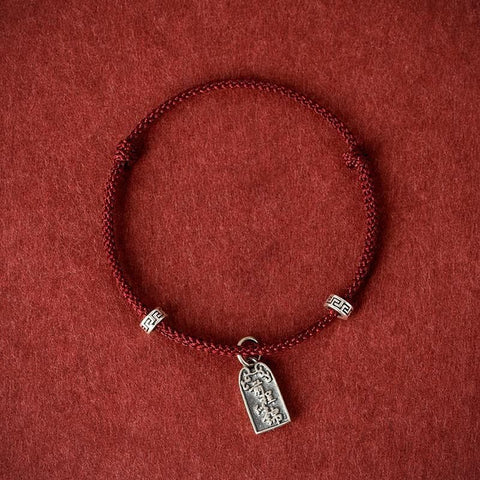 Sterling Silver Good Luck Koi Academic Progress Red Rope Braided Bracelet