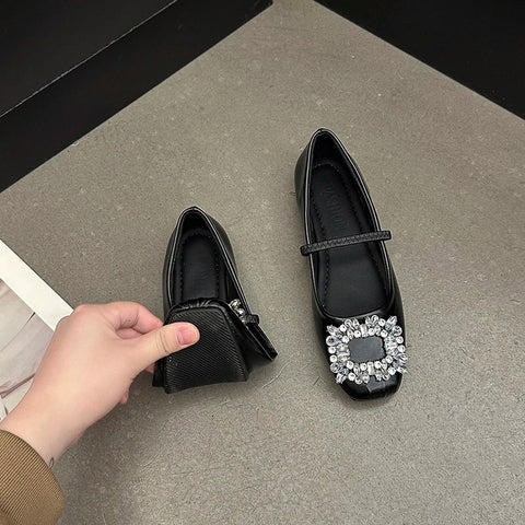 Designer Crystal Women Ballet Flats Fashion Ladies Casual Soft Sole Flats Spring Women's Comfort Elastic Band Ballerina Shoes