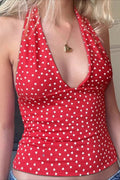 Plaid Tie Deep V Tank Top