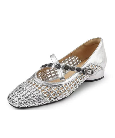 Frauen Spleißen Chunky Schuhe Schwarz Kunstleder Aushöhlen 