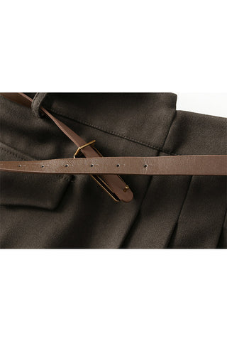 Falda plisada súper sexy con cintura alta que adelgaza la entrepierna. 