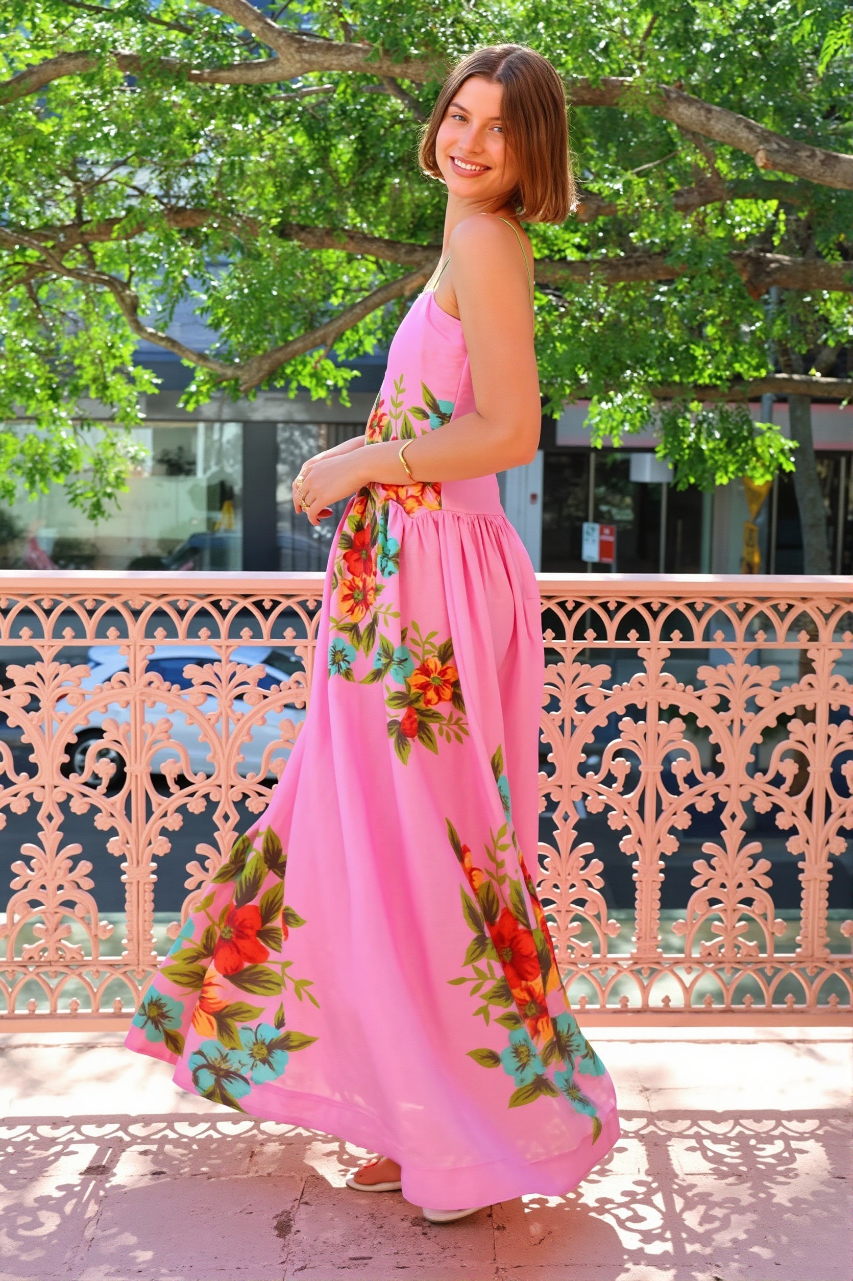 Floral Vacation Swing Cami Maxi Dress
