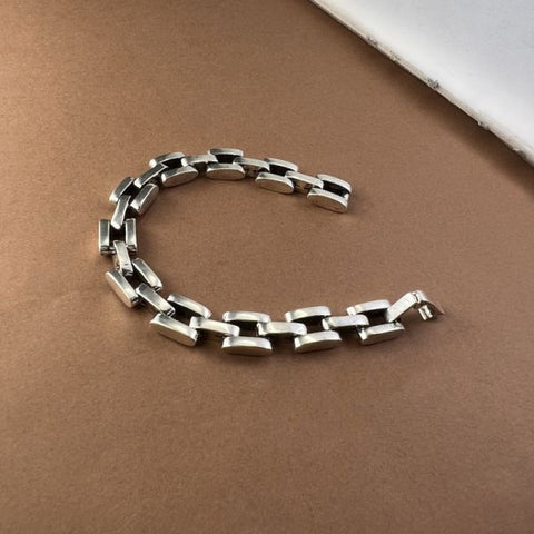 Sterling Silver Simple Personalized Ring Clasp Bracelet