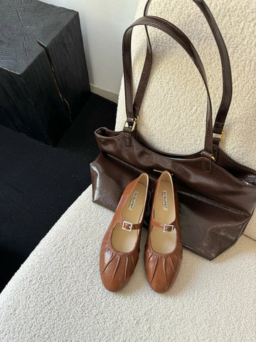 Mocasines de punta redonda para mujer, recién llegados en 2024, informales, de tacón bajo y plano, blancos, marrones, negros y rojos, sin cordones, Mary Janes, tallas 35-39 