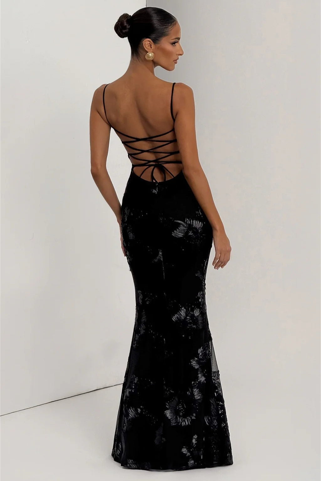 Floral Backless Tie Cami Maxi Dress