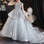 Niedliches Baby-Mädchen-Schönheitsfestkleid, Kleinkind-Kommunionskleid 