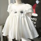 Vestido blanco con lazo grande para niña, vestido de primera comunión para niña pequeña 