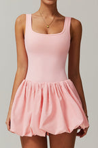 Nude Fake Two Piece Anti-Chafing Athletic Tennis Mini Dress