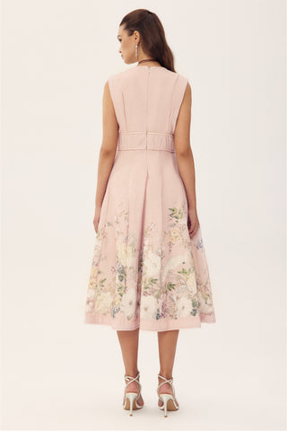 Hannah – Ärmelloses Midikleid mit Blumenmuster 