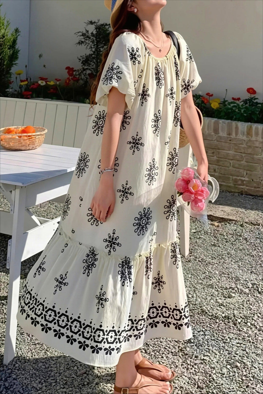 Loose Floral Long Vacation Boho Dress