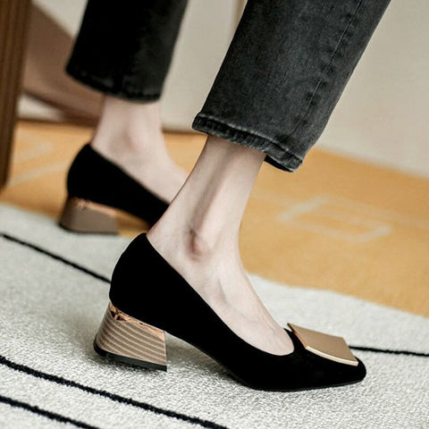 Square Heels PU Shoes