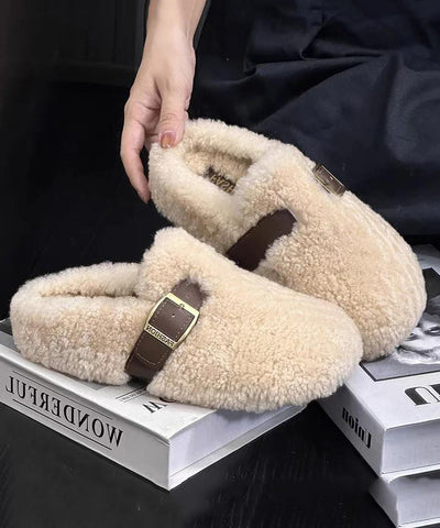 Lila Kunstfell Warme Hausschuhe Schuhe Stilvolle Spleißen 