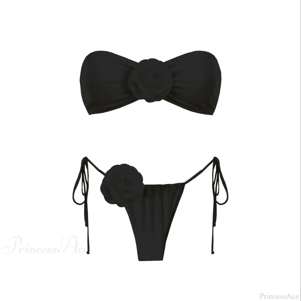 3D Flower Bandage Bikini Set