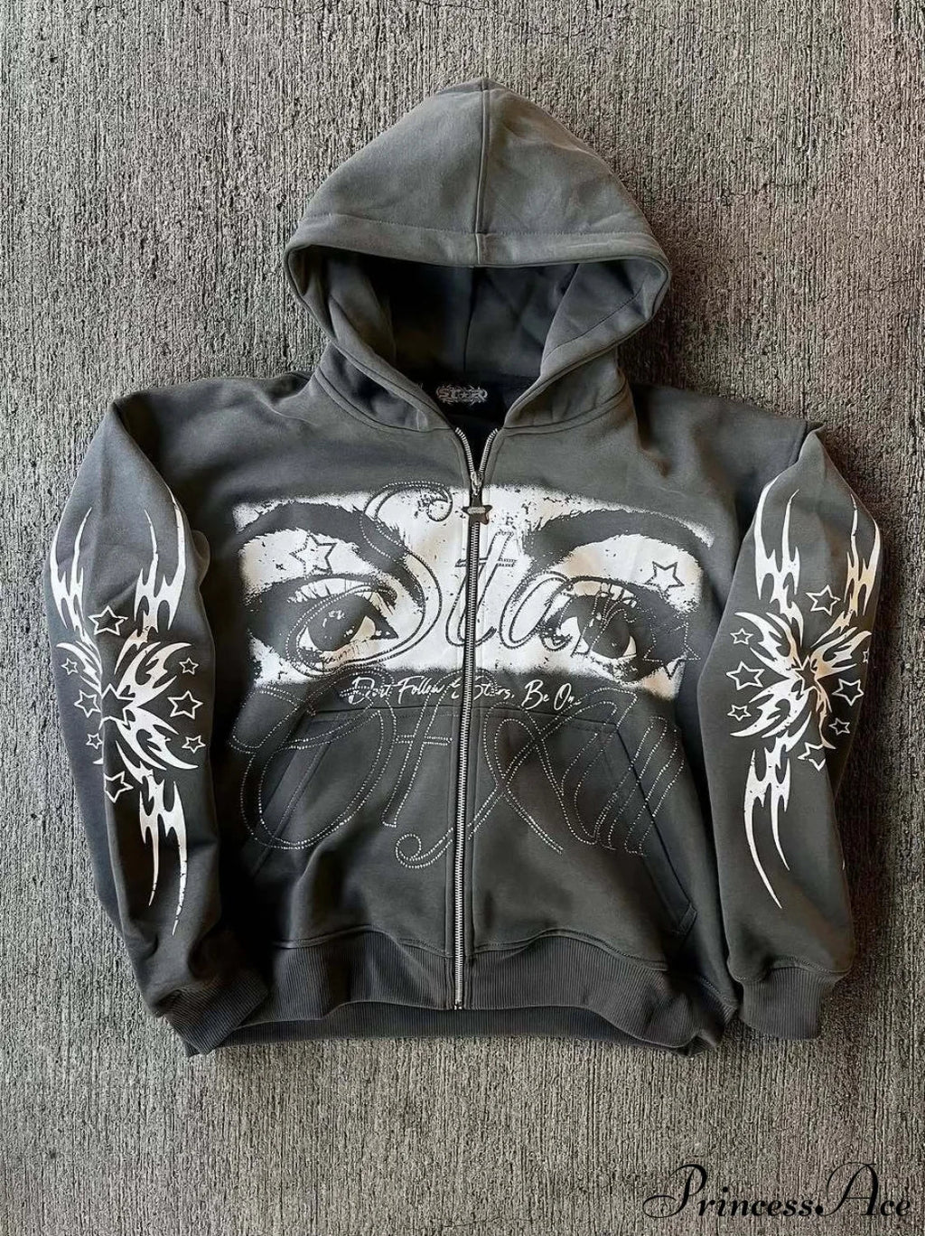 3D Print Vintage  Long Sleeve Zip Hoodie