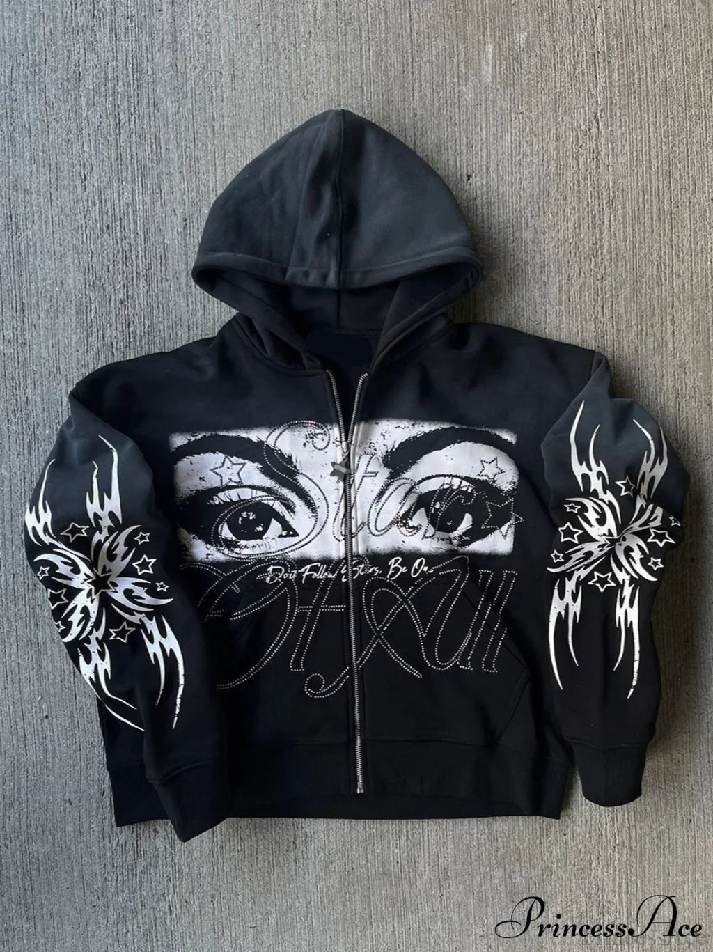 3D Print Vintage  Long Sleeve Zip Hoodie