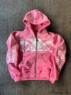 3D Print Vintage  Long Sleeve Zip Hoodie