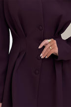 V Neck Waist Cinched Blazer